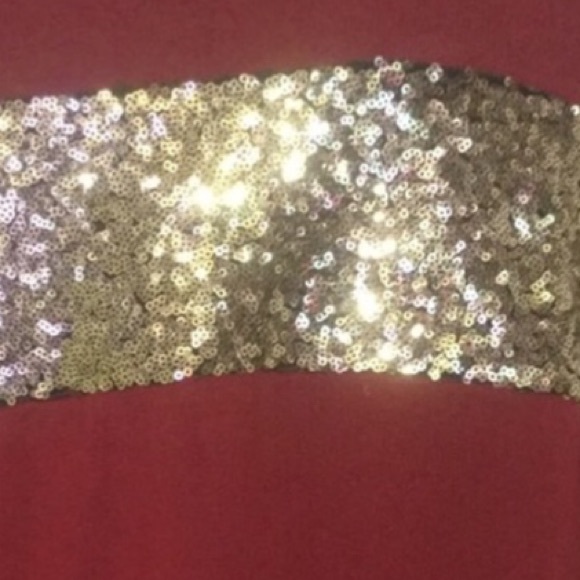 Wine Gold Sequins Oversized Stripe Tunic Top - Picture 9 of 10